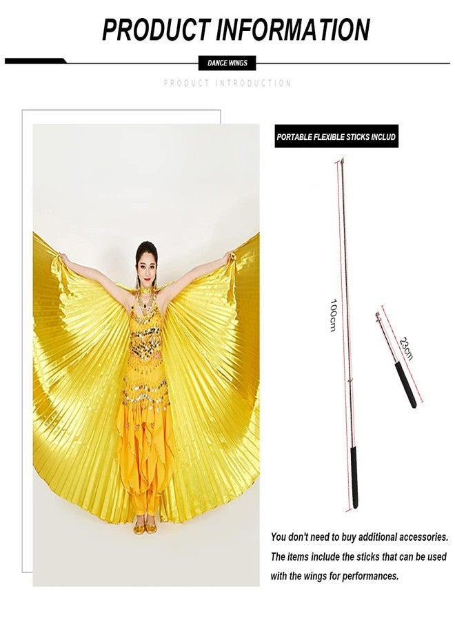 Nimiman Women Egyptian Professional Belly Dance Costume Wings with Sticks for Halloween Back Open Style - Image 4